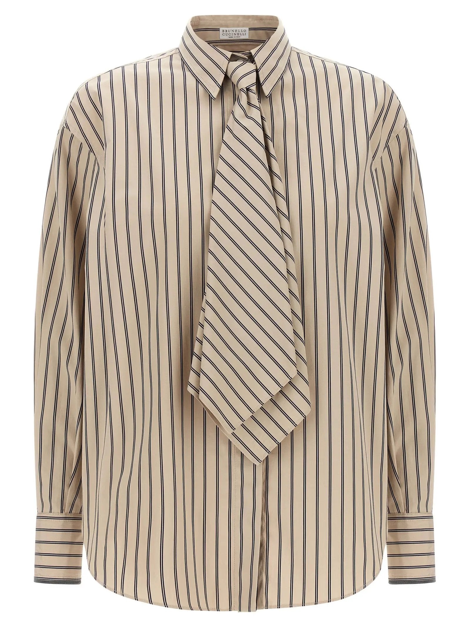 Brunello Cucinelli Beige Cotton Blouse