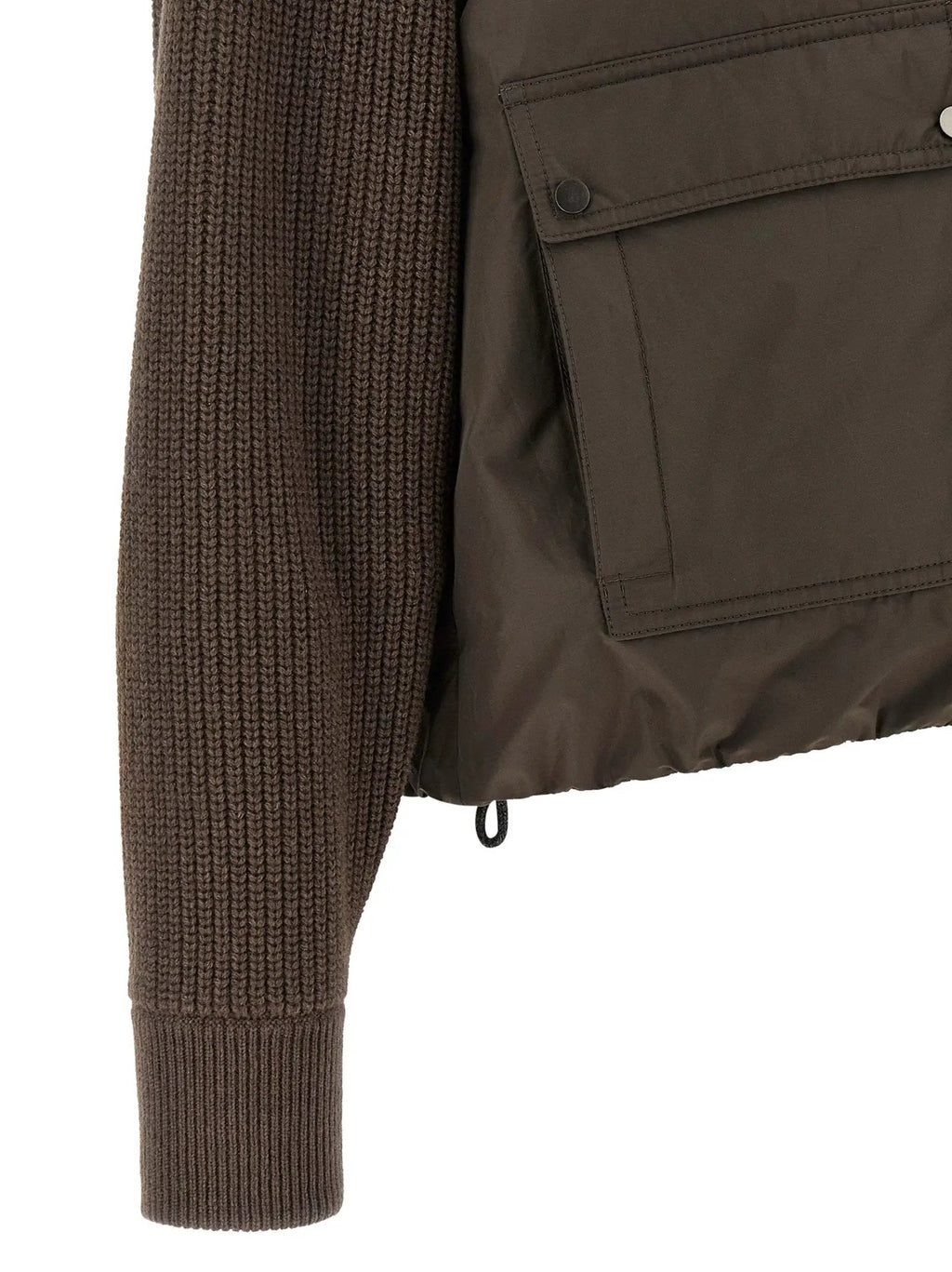Veste longue marron en coton Brunello Cucinelli