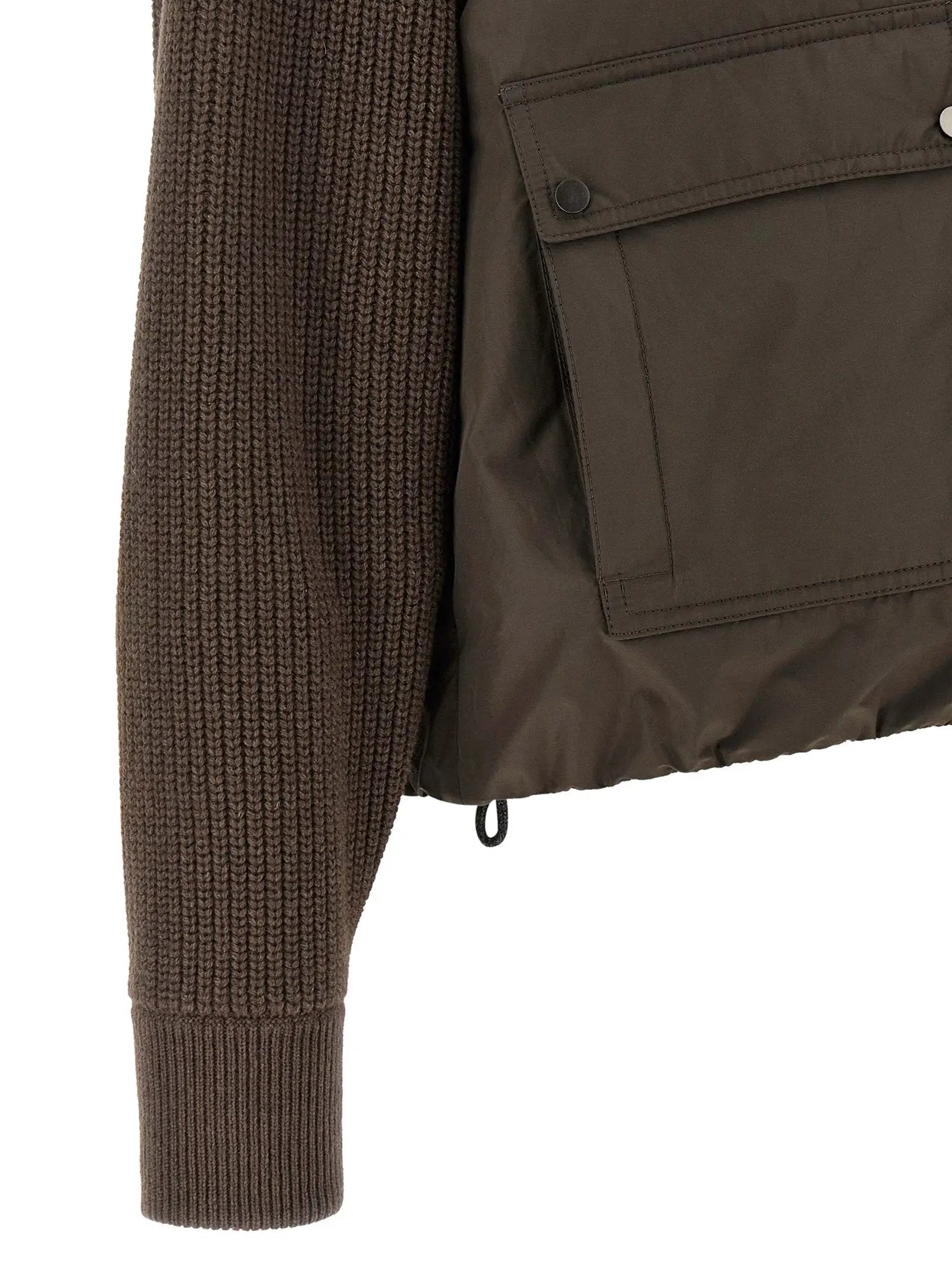 Veste longue marron en coton Brunello Cucinelli