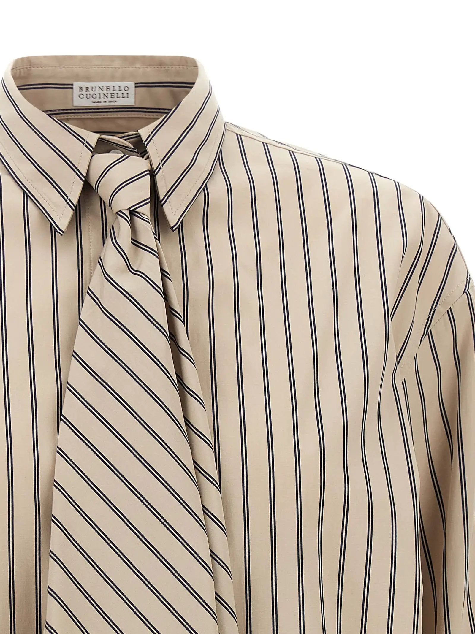 Brunello Cucinelli Beige Cotton Blouse