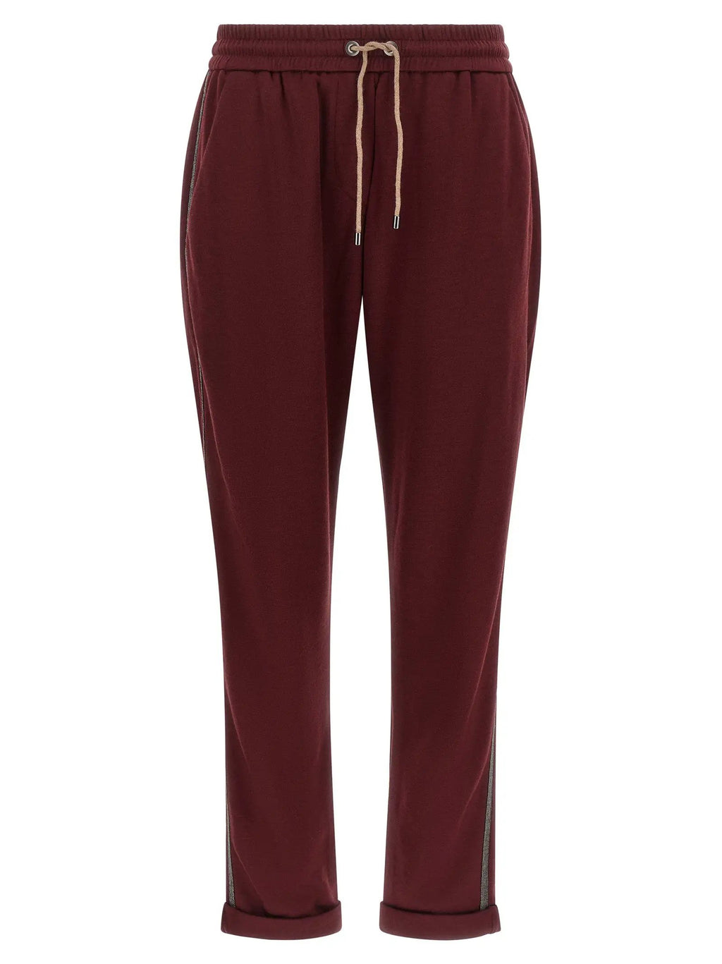 Jogging en coton bordeaux Brunello Cucinelli