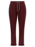 Jogging en coton bordeaux Brunello Cucinelli