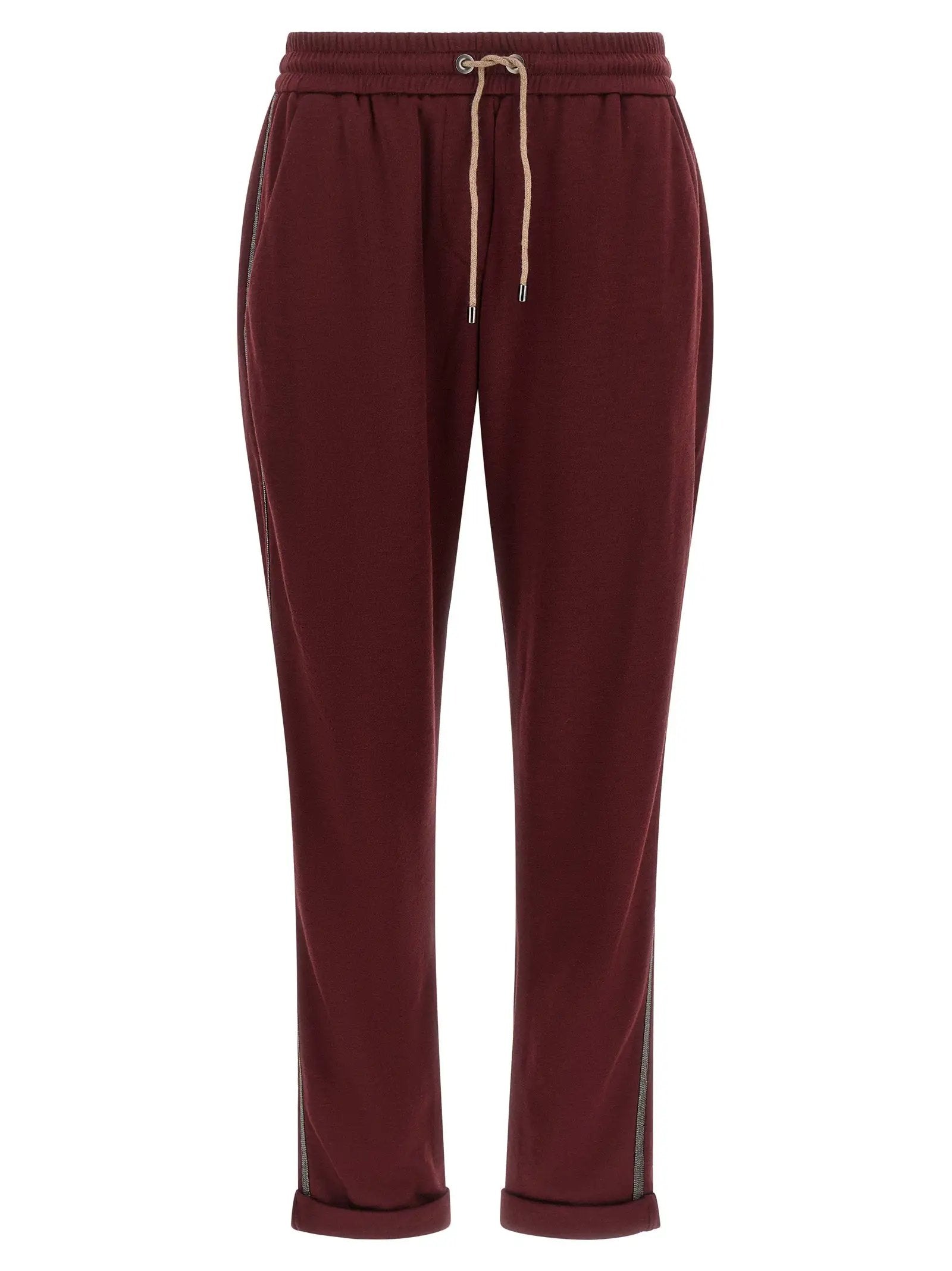 Jogging en coton bordeaux Brunello Cucinelli