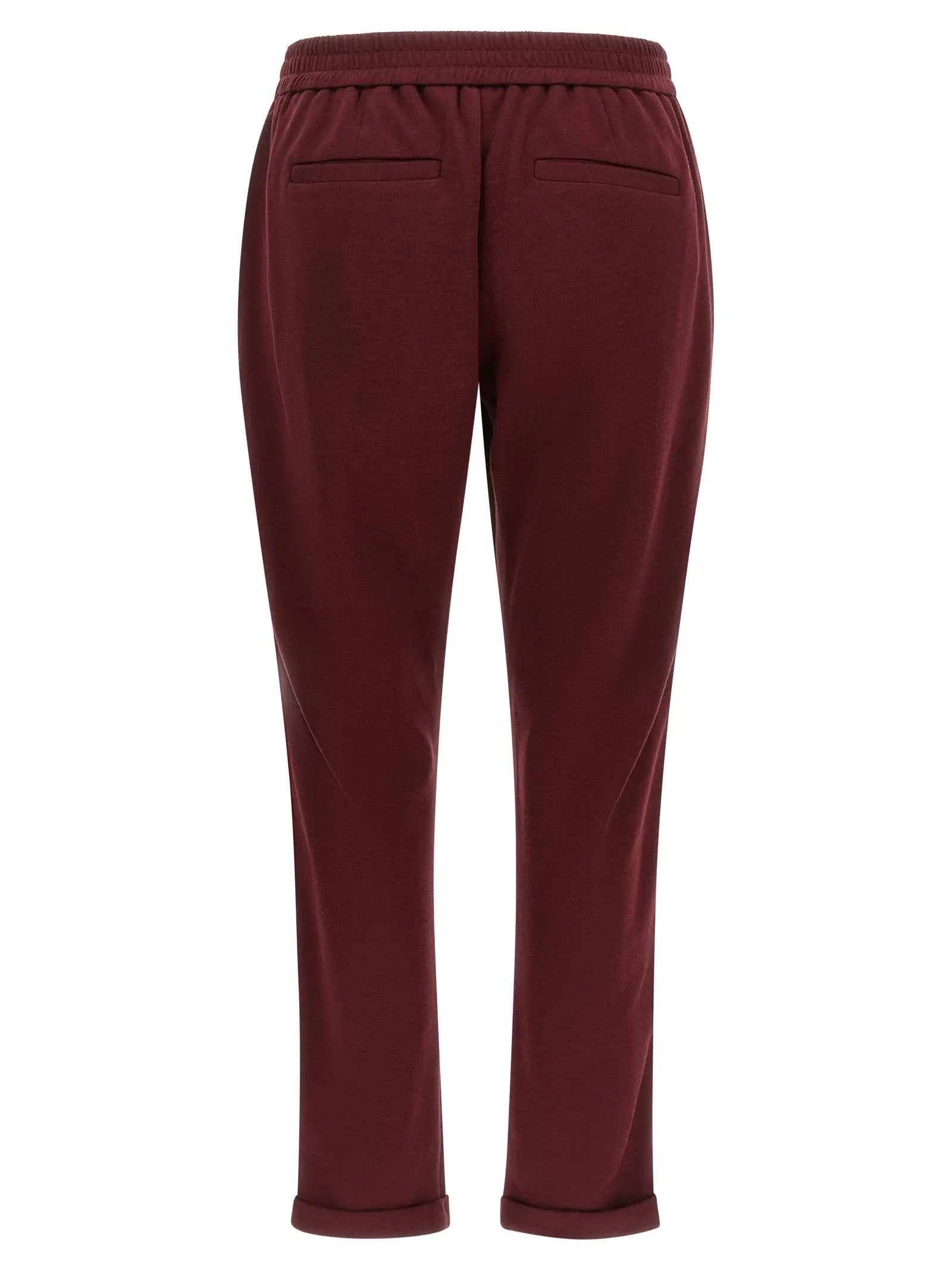 Jogging en coton bordeaux Brunello Cucinelli