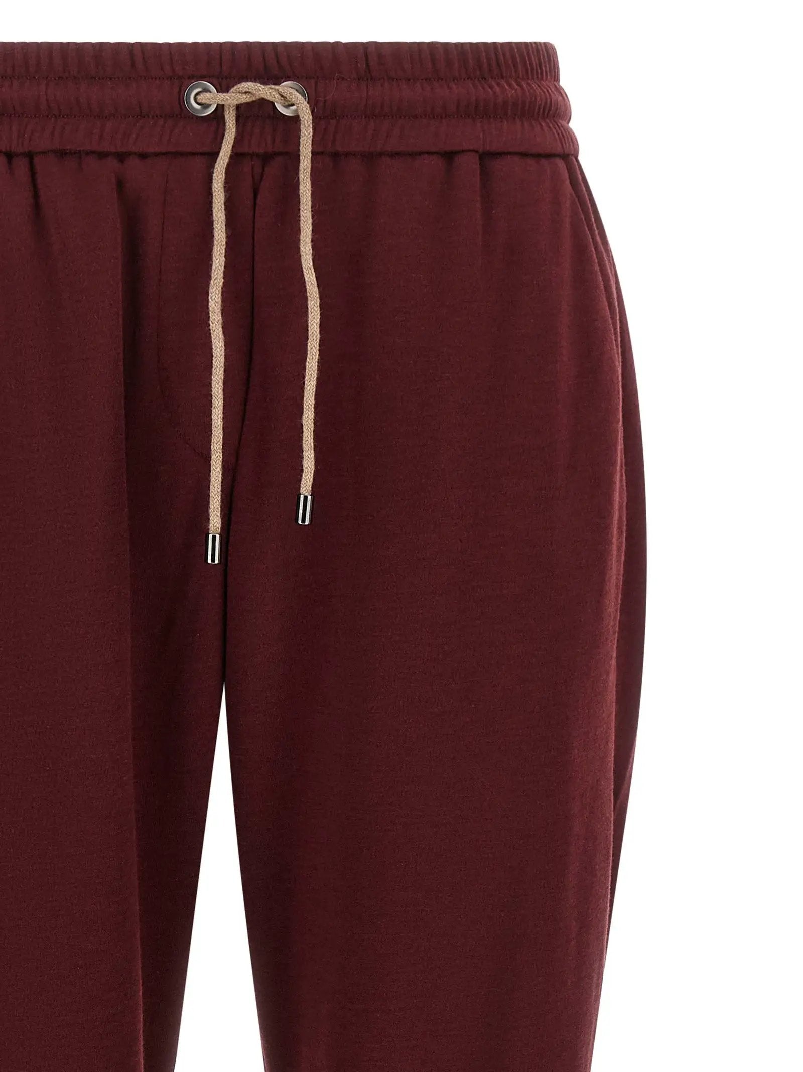 Jogging en coton bordeaux Brunello Cucinelli