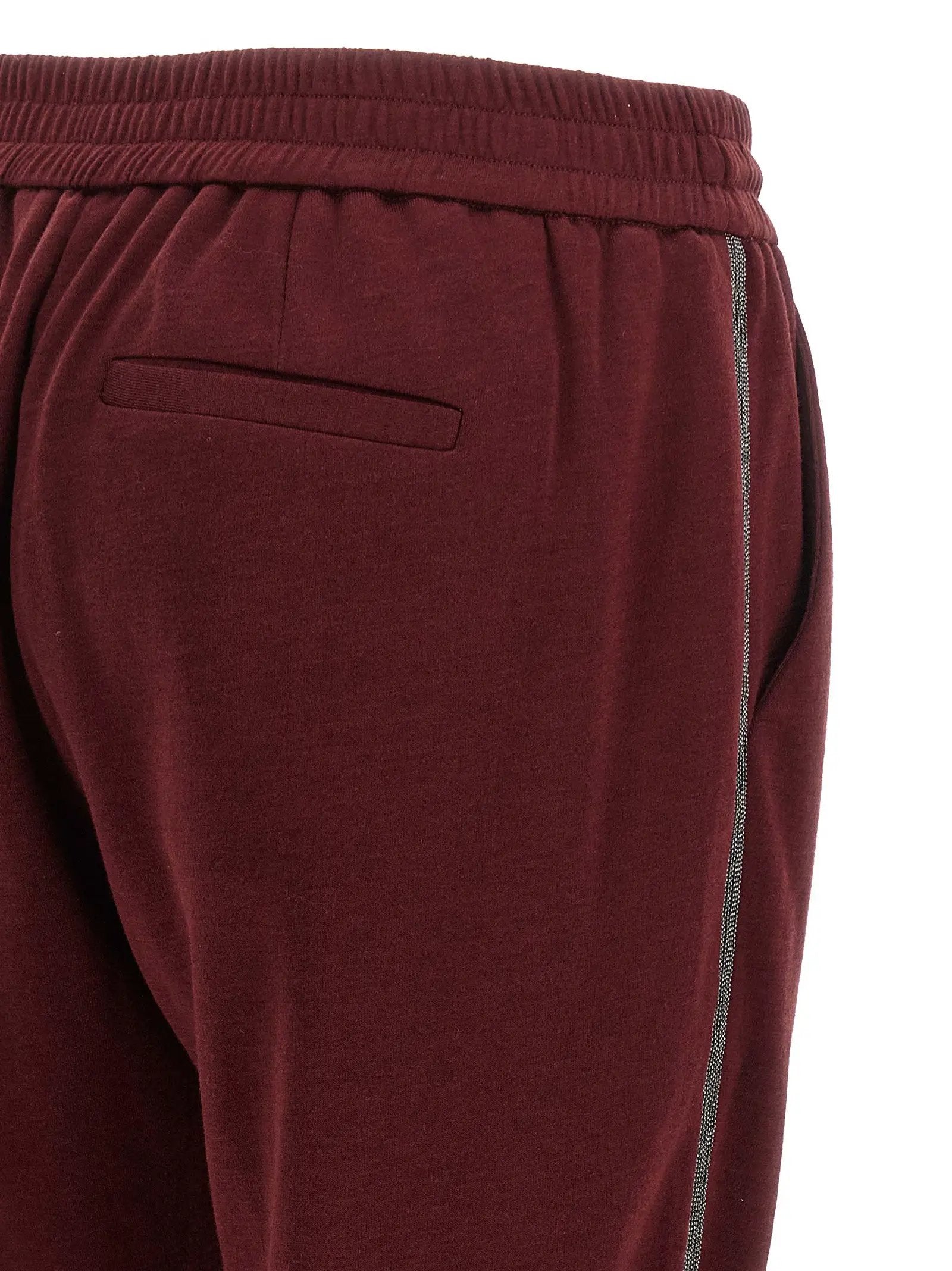 Jogging en coton bordeaux Brunello Cucinelli