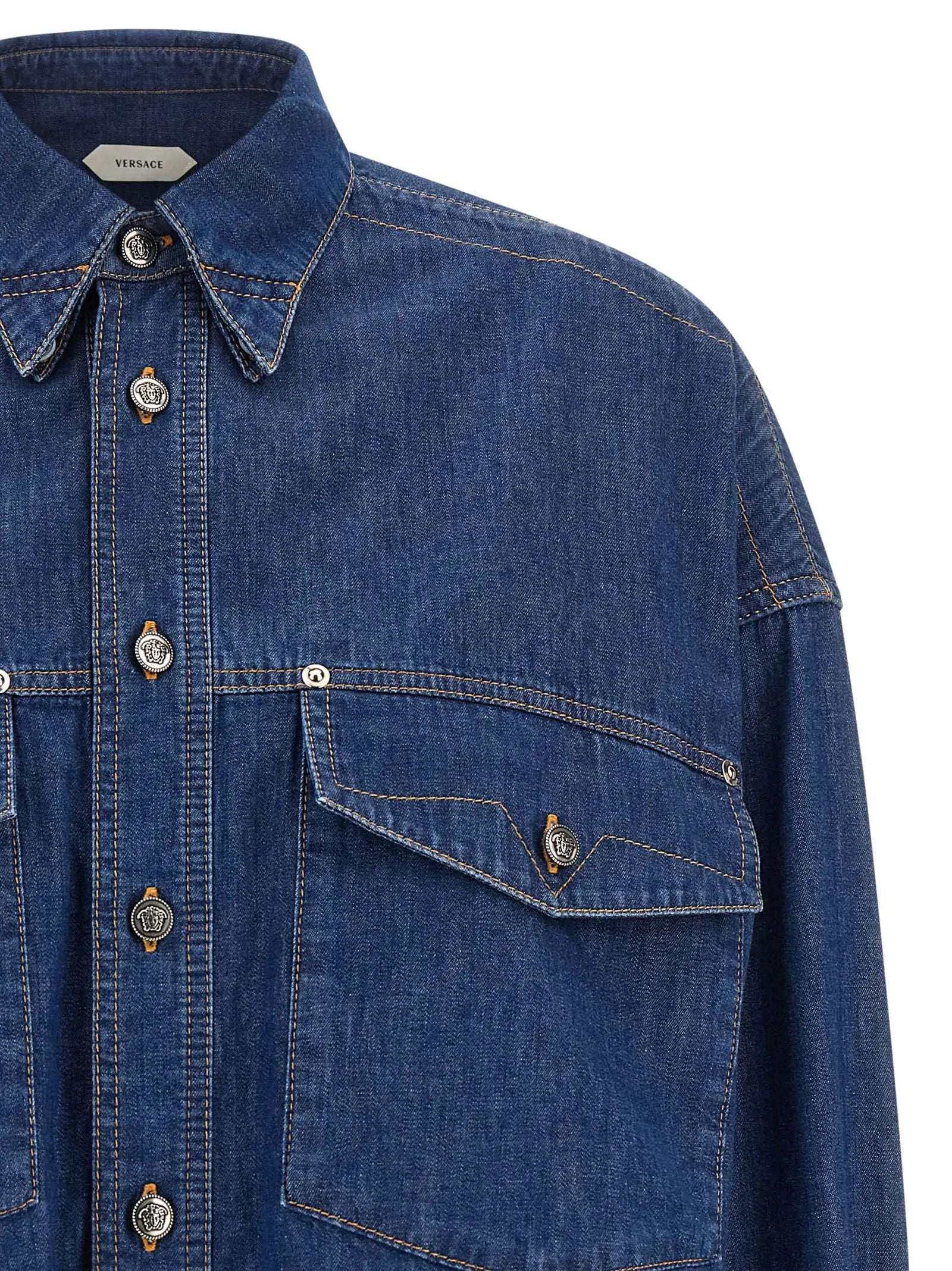 Chemisier Versace en coton bleu