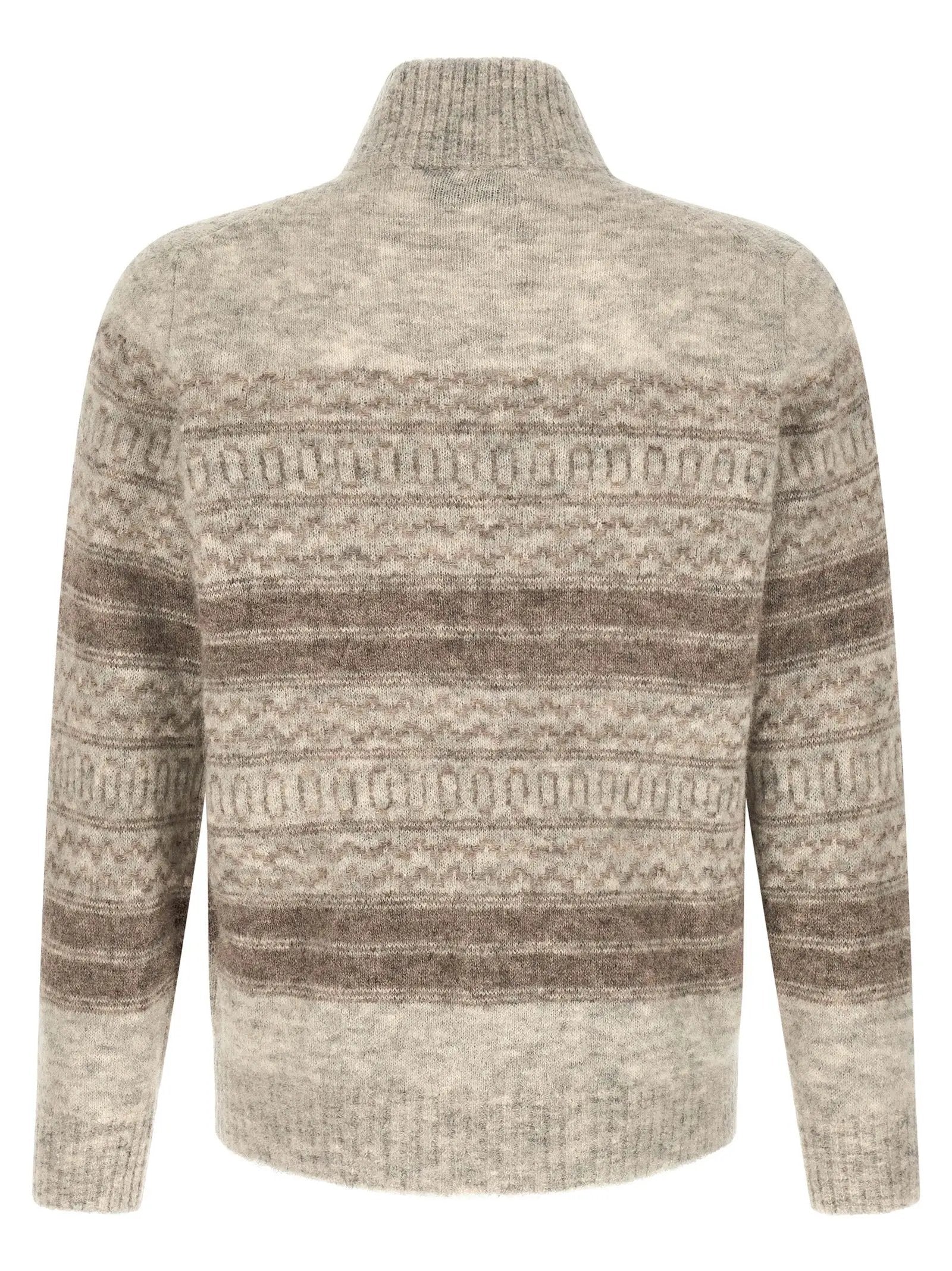 Brunello Cucinelli Beige Alpaca Leather Cardigan