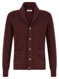 Brunello Cucinelli Bordeaux Cotton Cardigan
