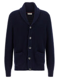 Brunello Cucinelli Blue Cotton Cardigan