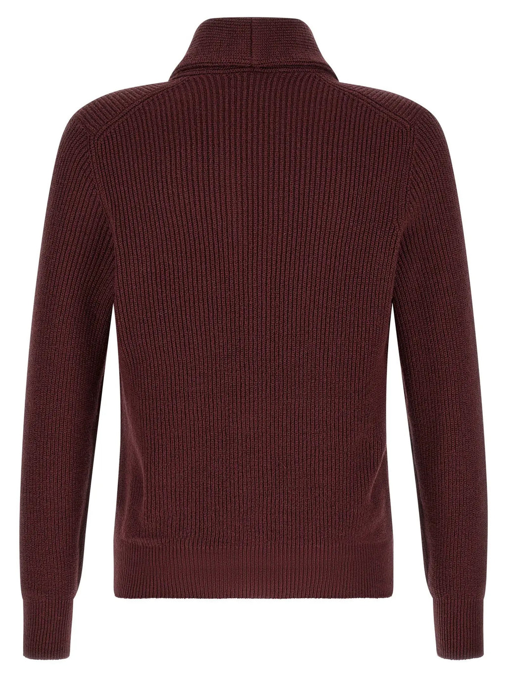 Brunello Cucinelli Bordeaux Cotton Cardigan