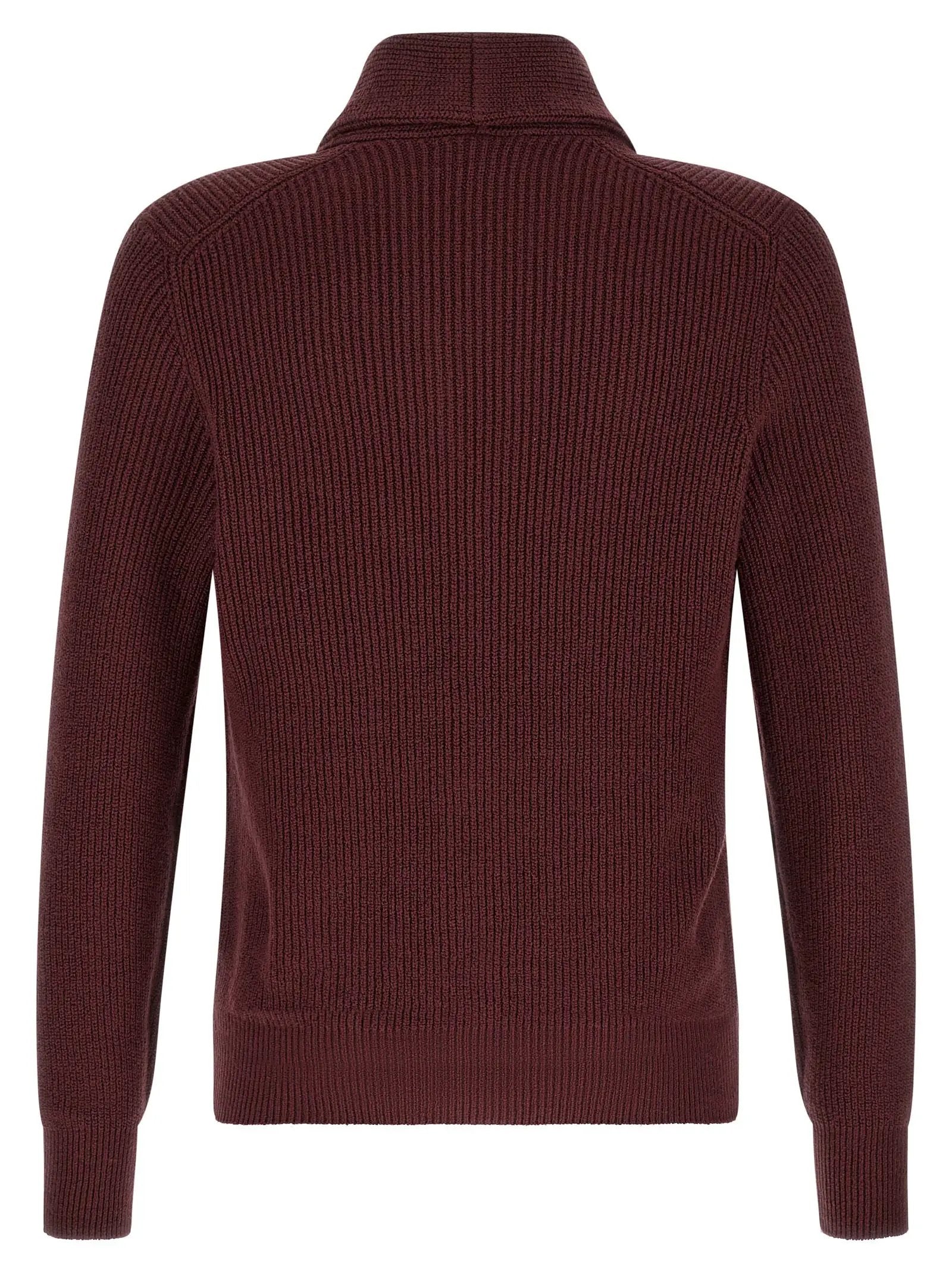 Brunello Cucinelli Bordeaux Cotton Cardigan