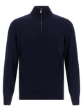 Cardigan Brunello Cucinelli bleu en cachemire