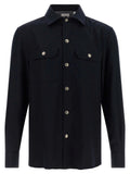 Chemisier Brunello Cucinelli en laine vierge bleue