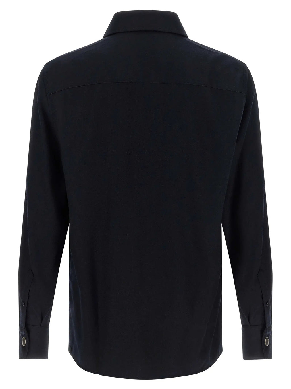 Chemisier Brunello Cucinelli en laine vierge bleue