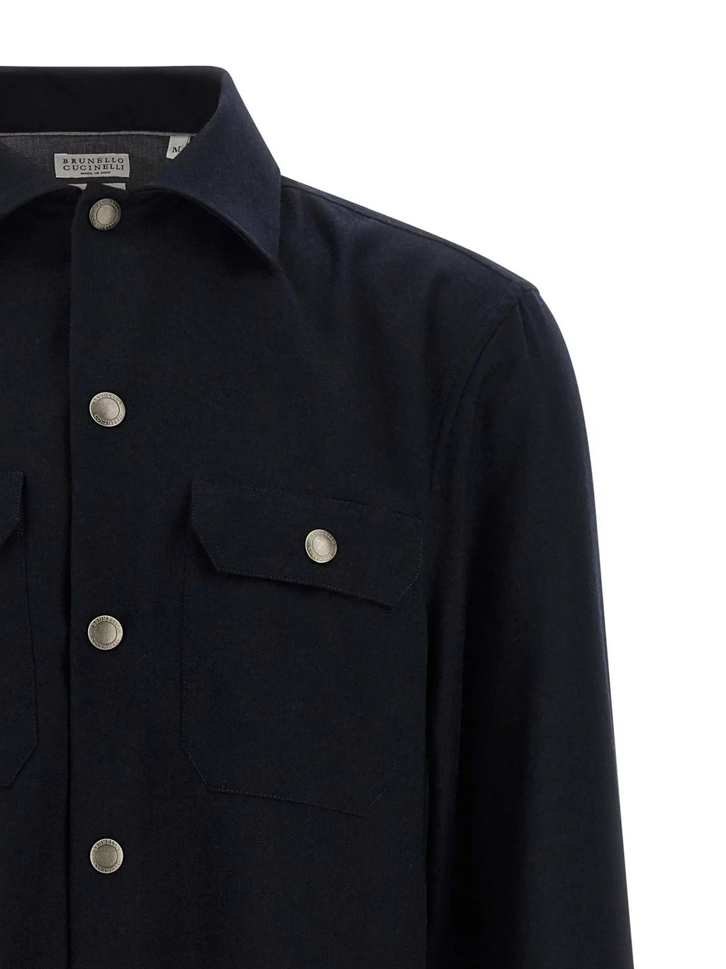 Chemisier Brunello Cucinelli en laine vierge bleue