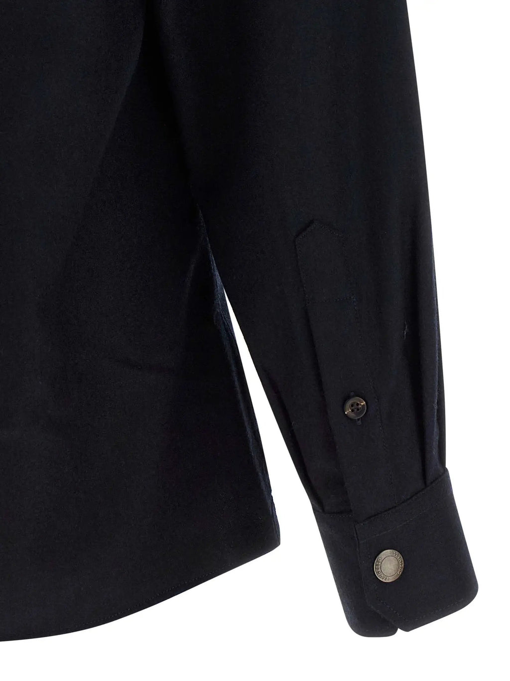 Chemisier Brunello Cucinelli en laine vierge bleue