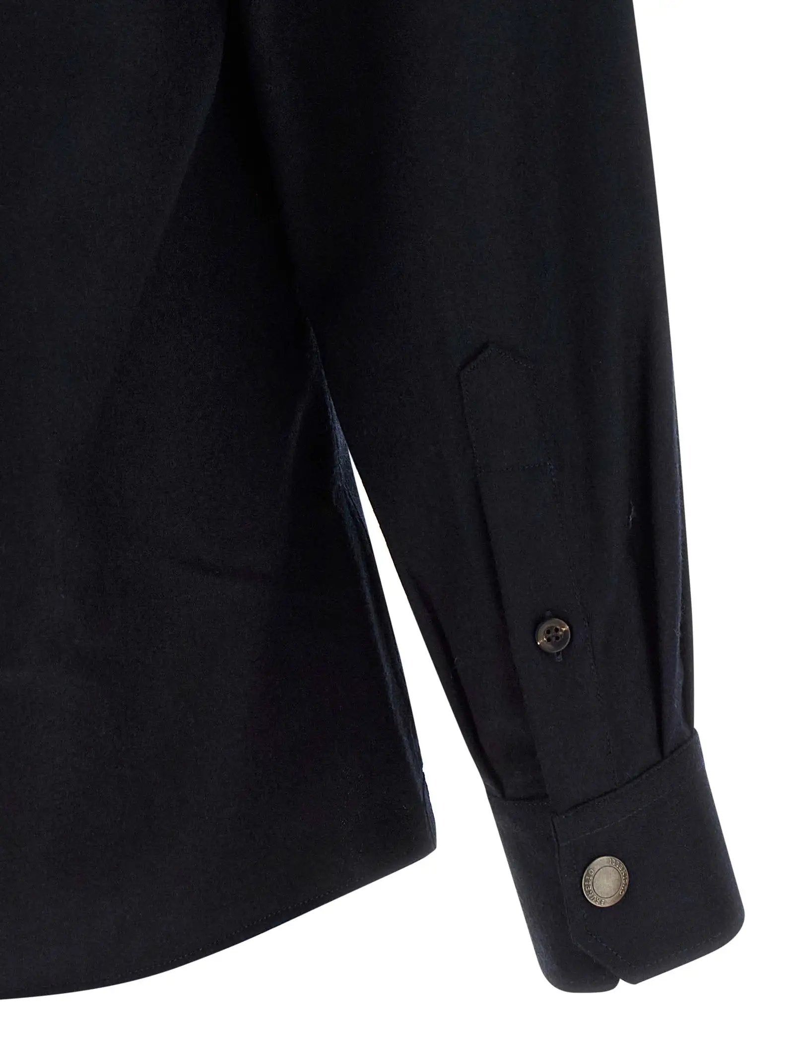 Chemisier Brunello Cucinelli en laine vierge bleue