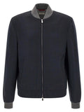 Brunello Cucinelli Blue Cashmere Bomber