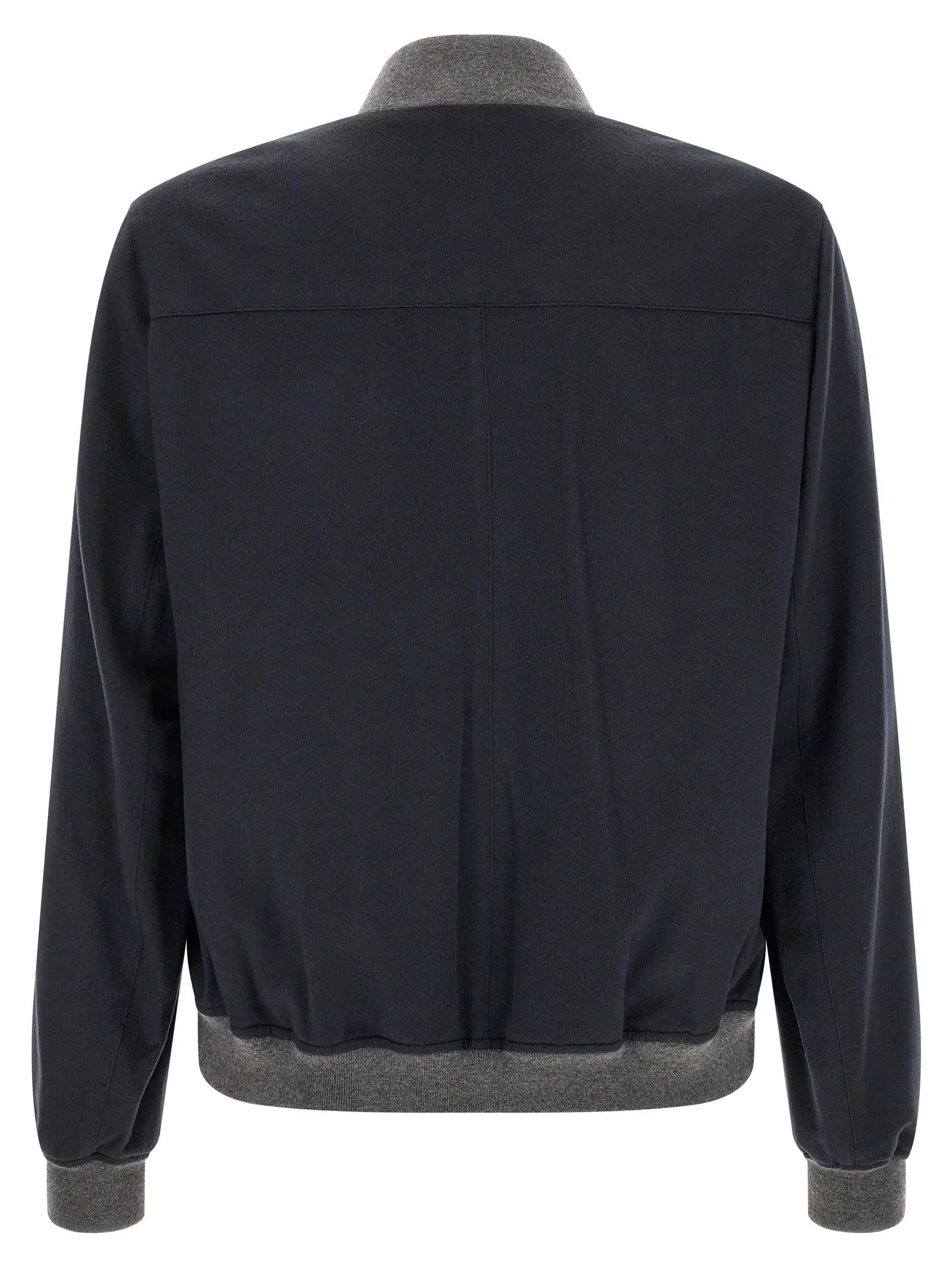 Brunello Cucinelli Blue Cashmere Bomber