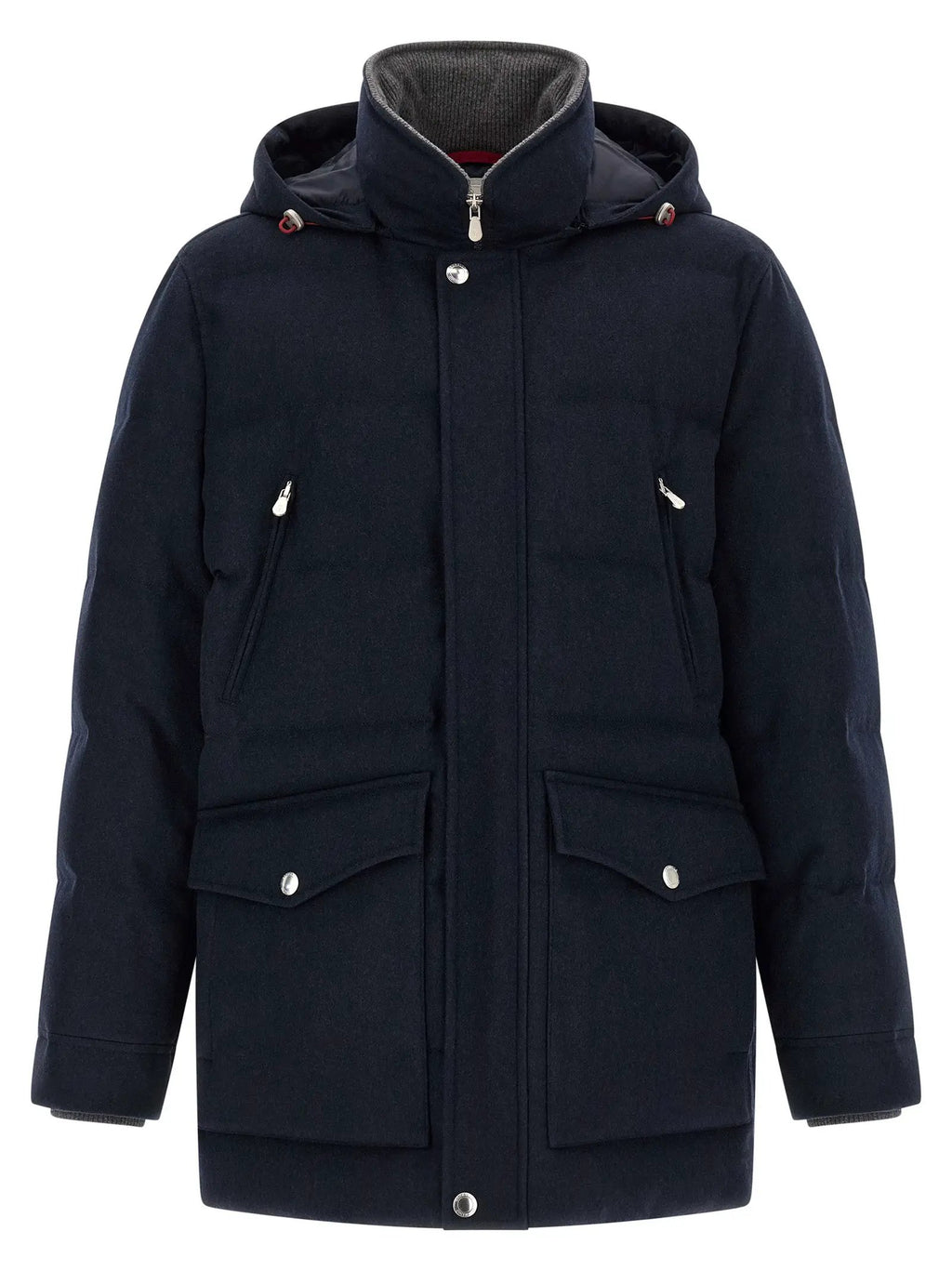 Parka en laine bleue Brunello Cucinelli