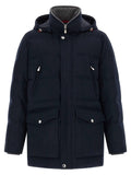 Parka en laine bleue Brunello Cucinelli