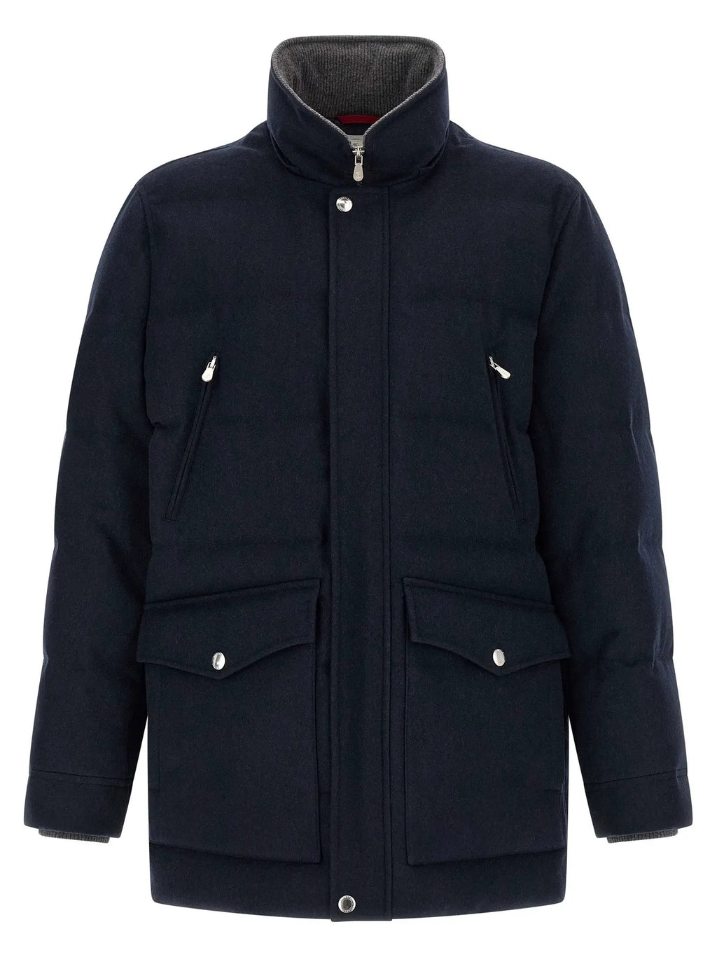 Parka en laine bleue Brunello Cucinelli