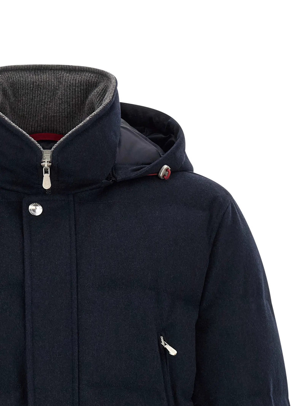 Parka en laine bleue Brunello Cucinelli