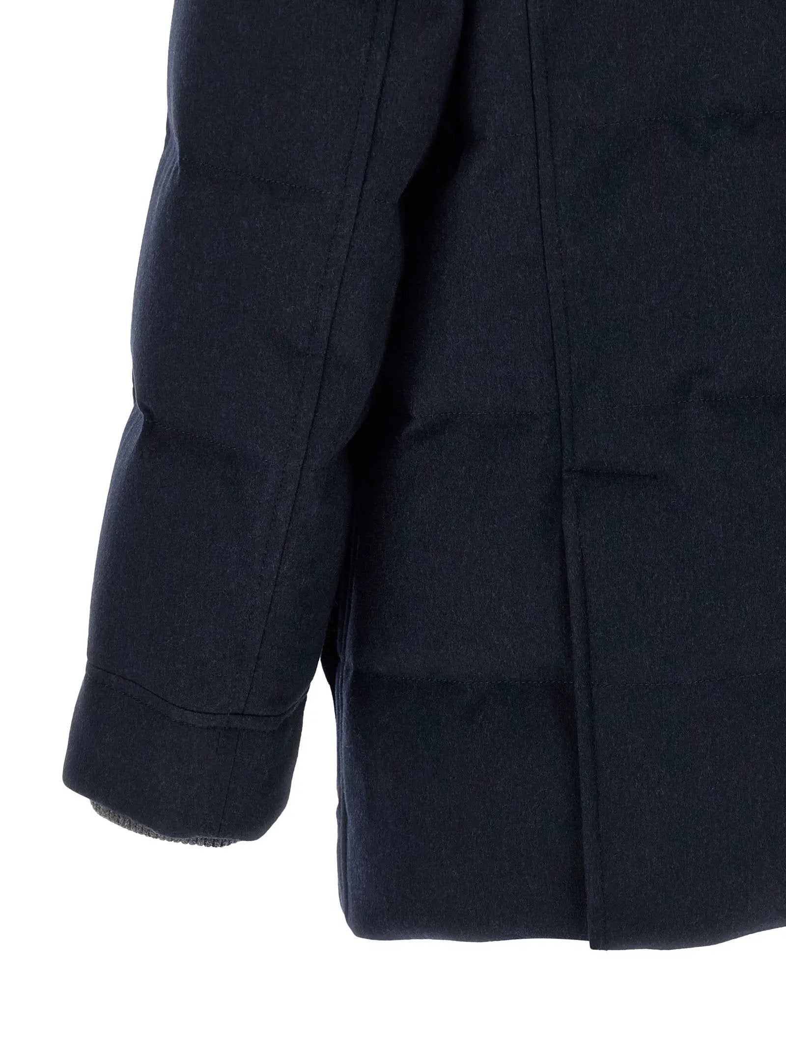 Parka en laine bleue Brunello Cucinelli