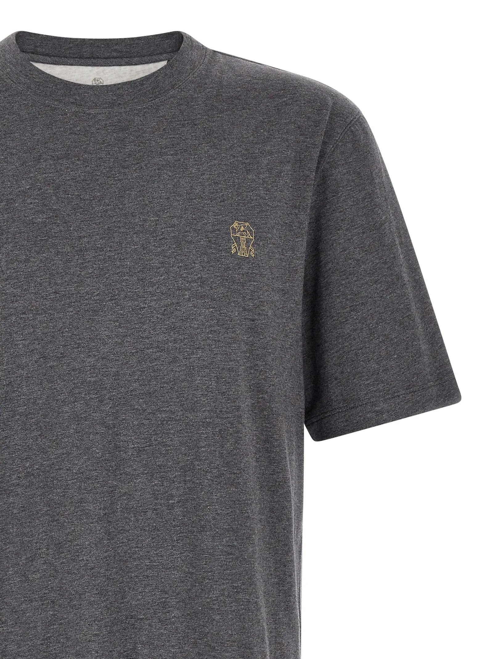 Brunello Cucinelli Gray Cotton T-Shirt