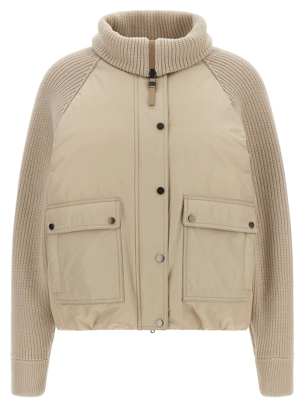 Brunello Cucinelli Beige Cotton Full-Length Jacket