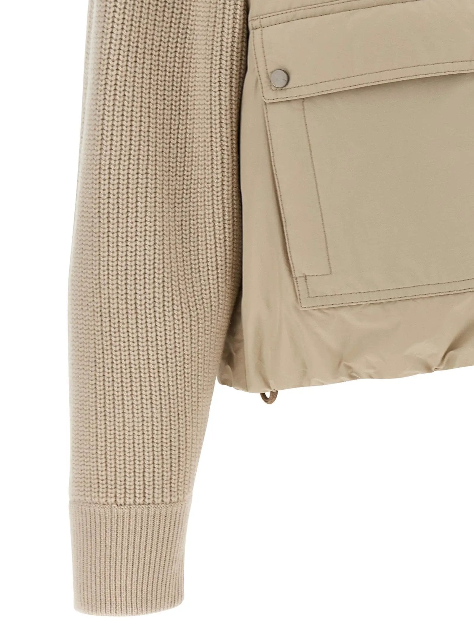 Brunello Cucinelli Beige Cotton Full-Length Jacket