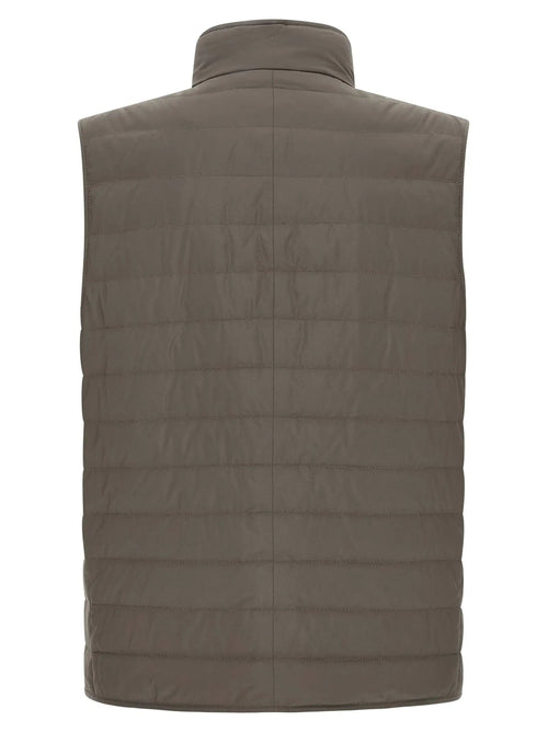 Veste sans manches bicolore en polyester Brunello Cucinelli