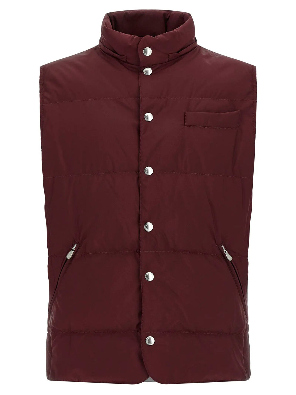 Veste sans manches en polyester bordeaux Brunello Cucinelli