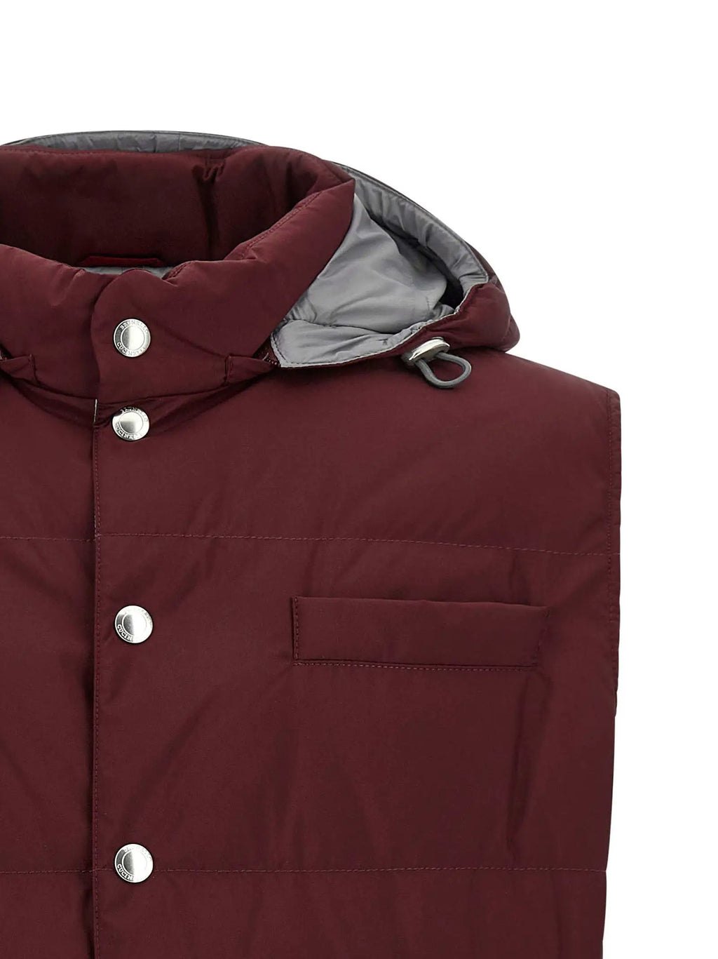 Veste sans manches en polyester bordeaux Brunello Cucinelli