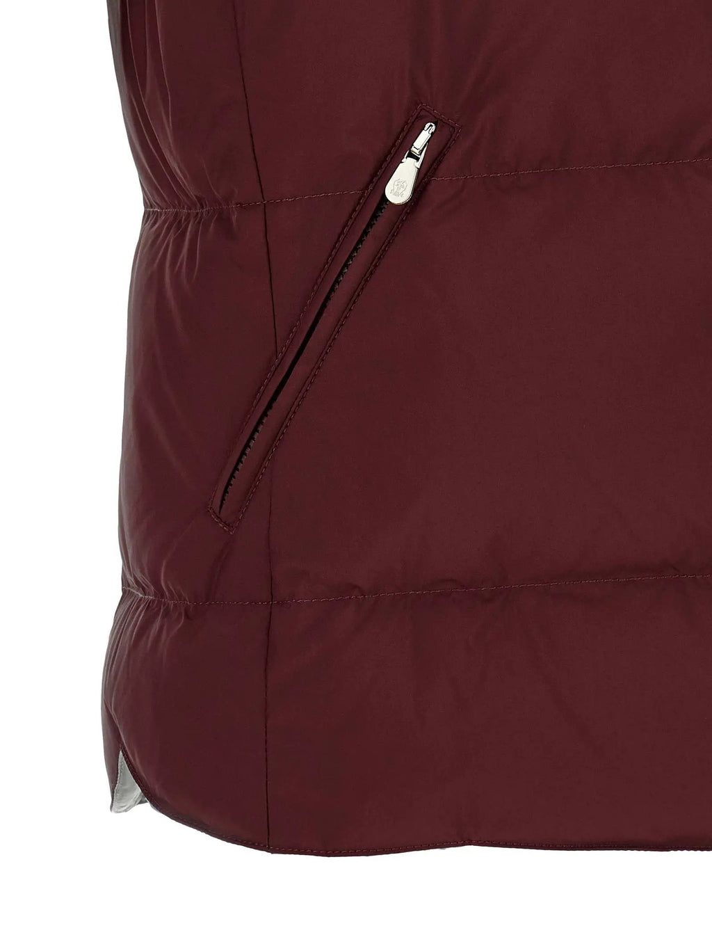 Veste sans manches en polyester bordeaux Brunello Cucinelli