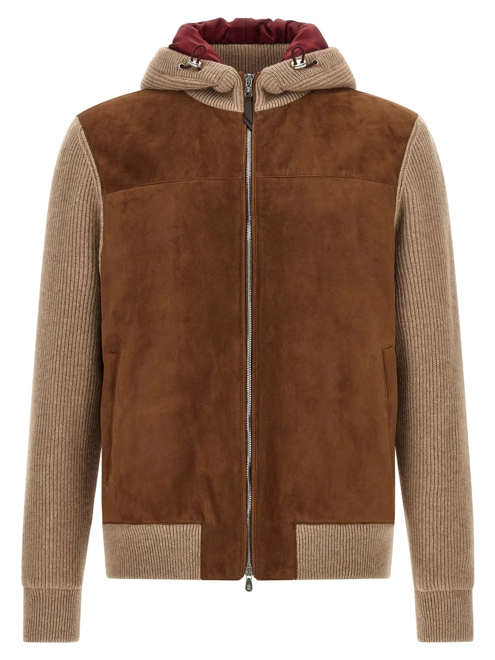 Brunello Cucinelli Brown Lamb Leather Bomber