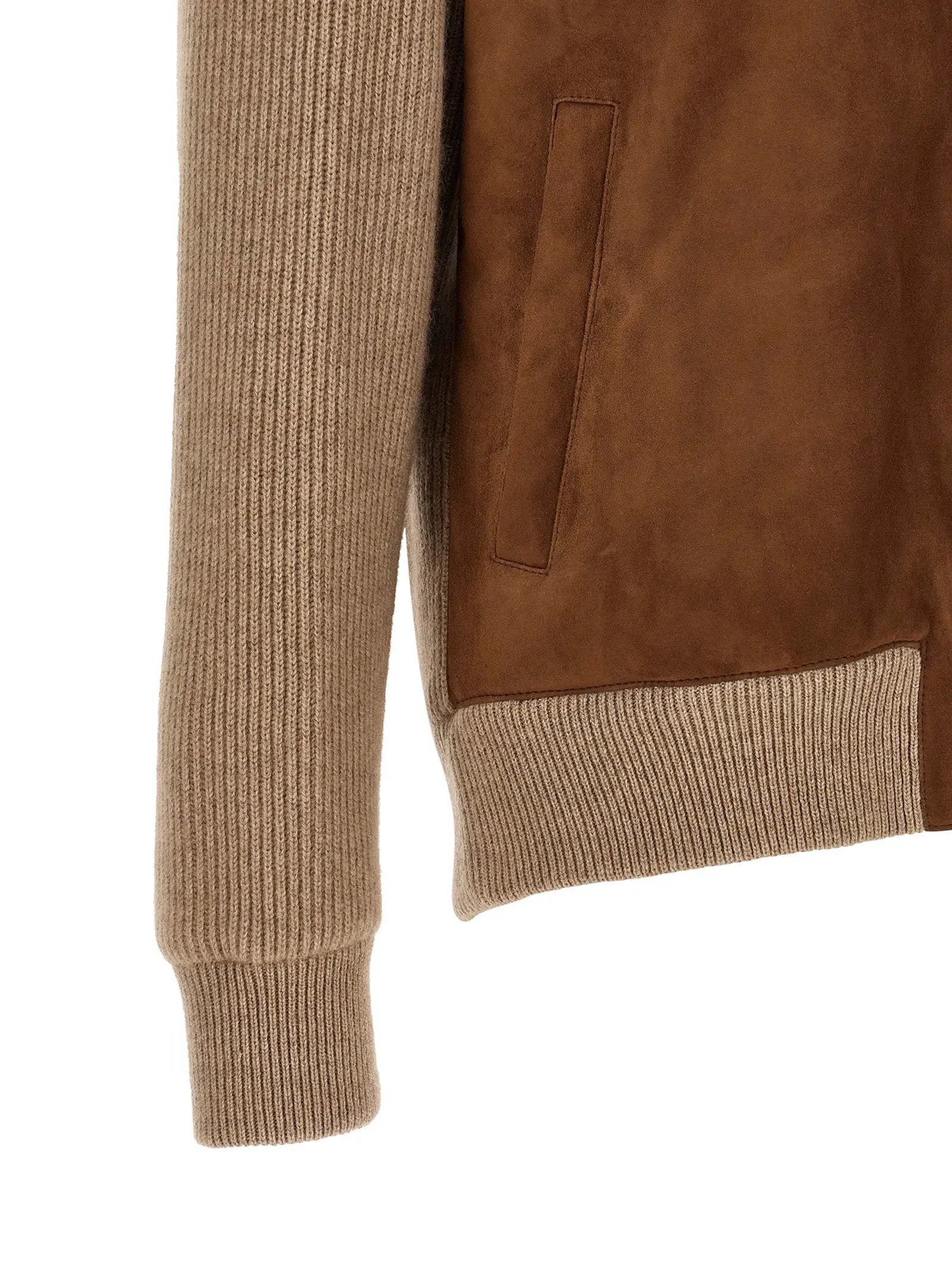 Brunello Cucinelli Brown Lamb Leather Bomber