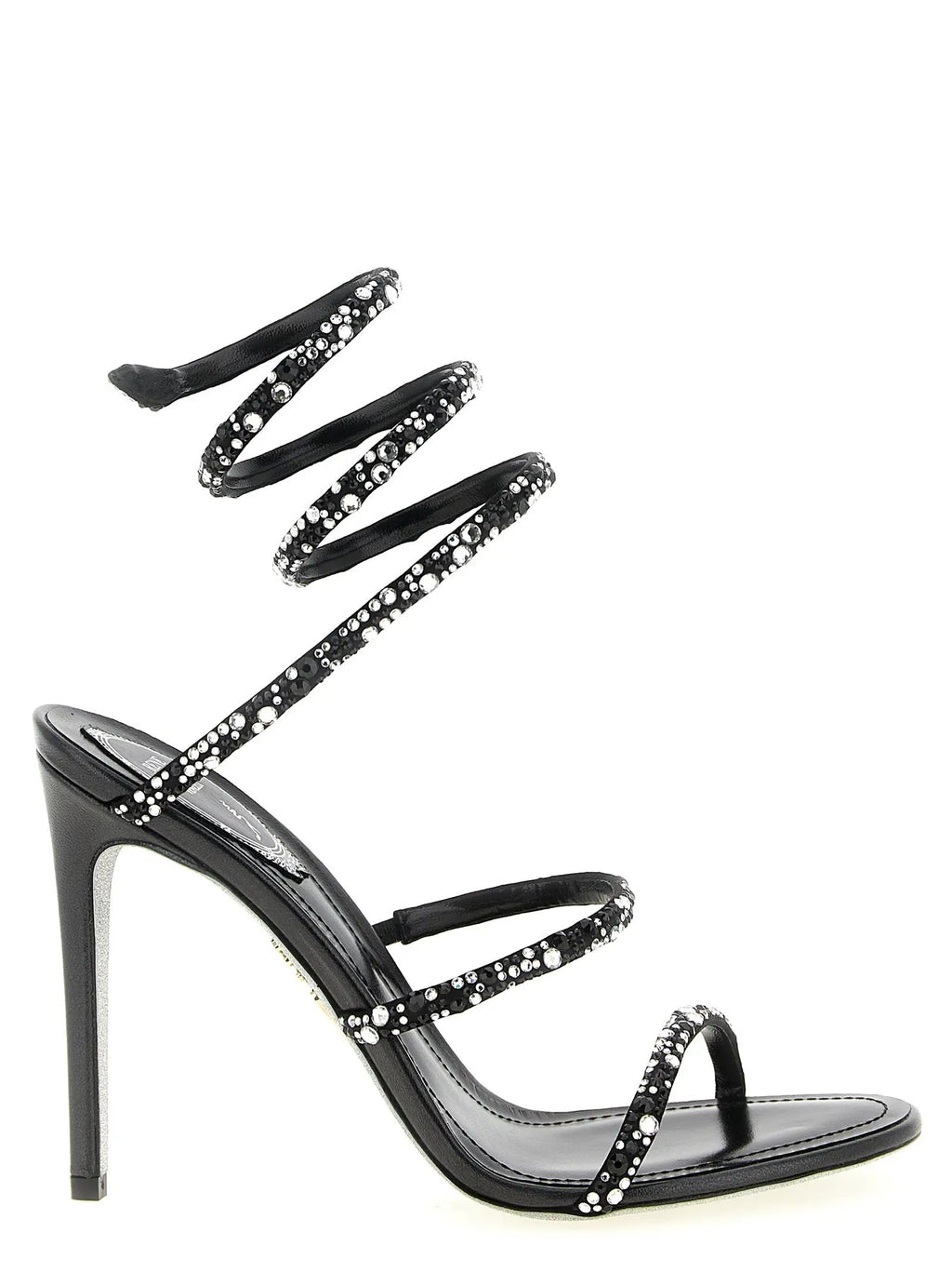 RENE CAOVILLA Bicolor Viscose Stiletto Heel Sandals