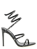 RENE CAOVILLA Bicolor Viscose Stiletto Heel Sandals