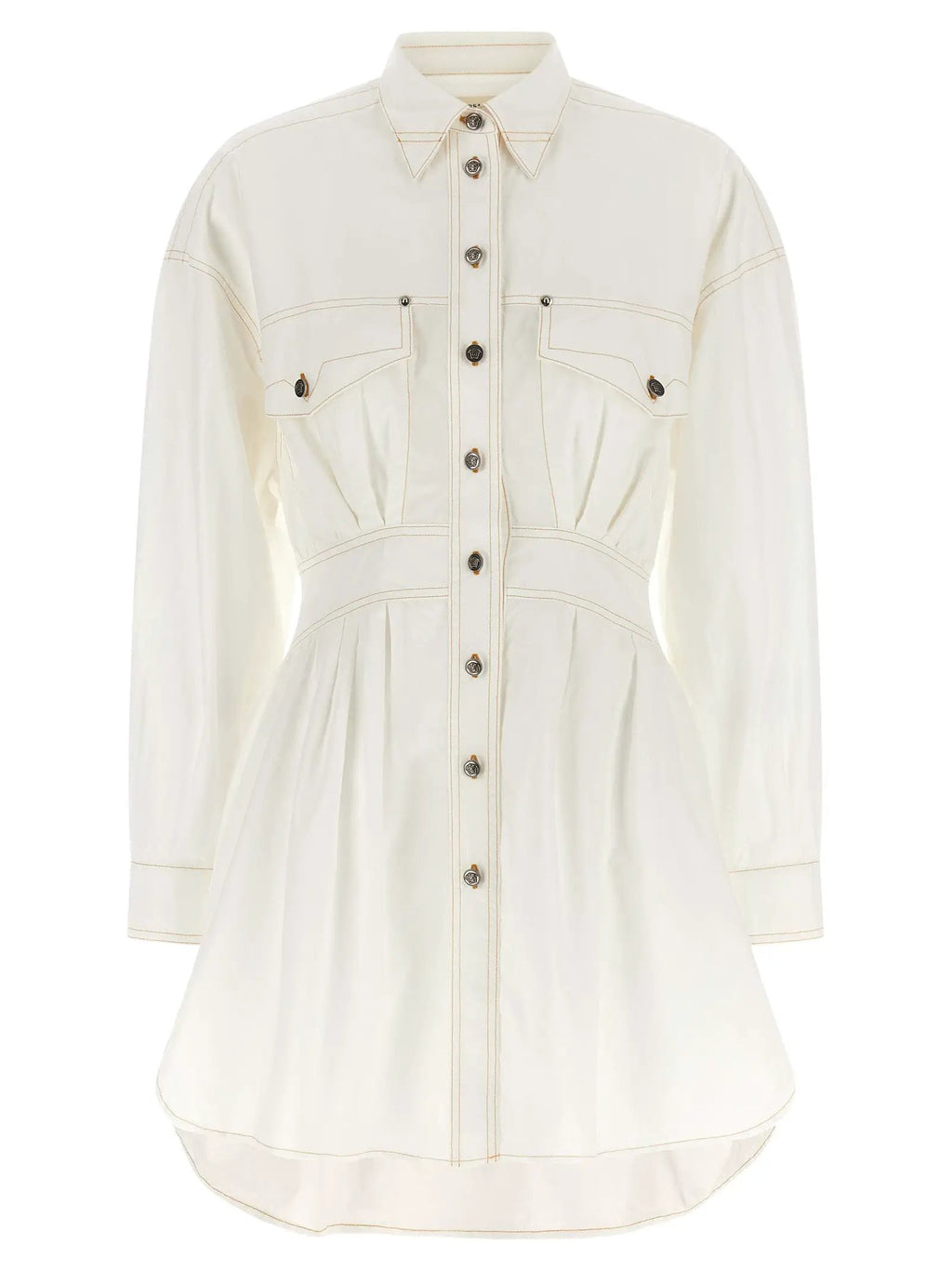 Versace White Cotton Short Dress