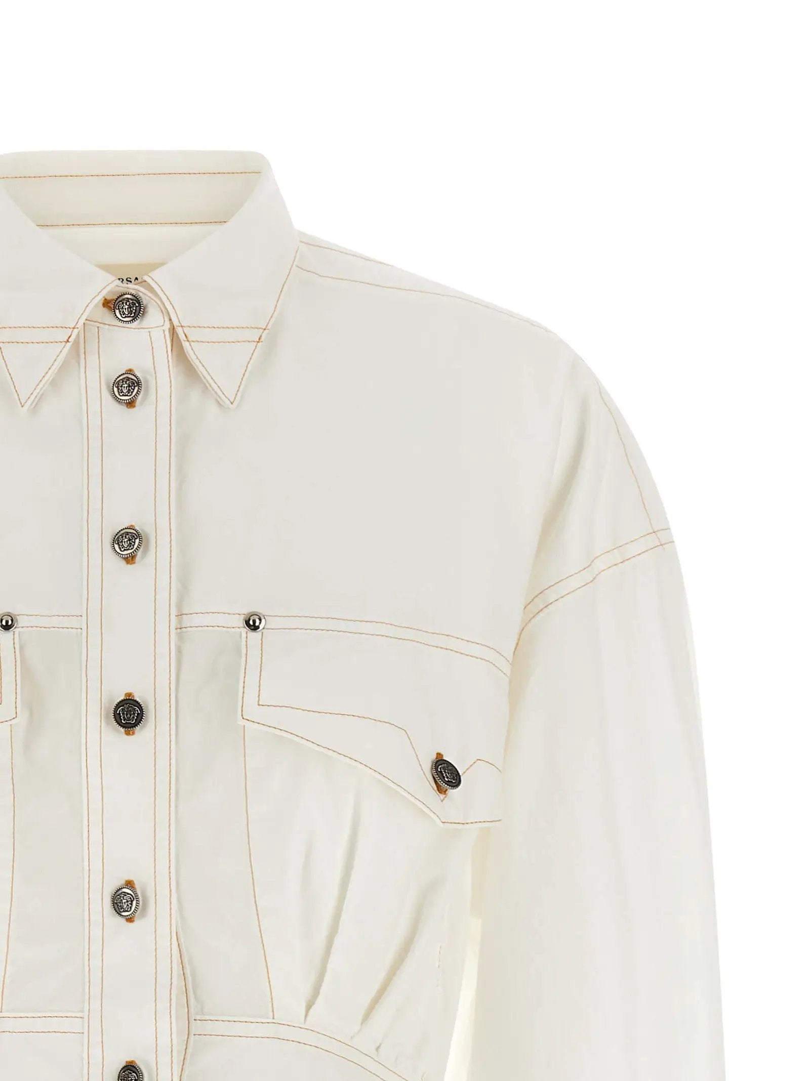Versace White Cotton Short Dress