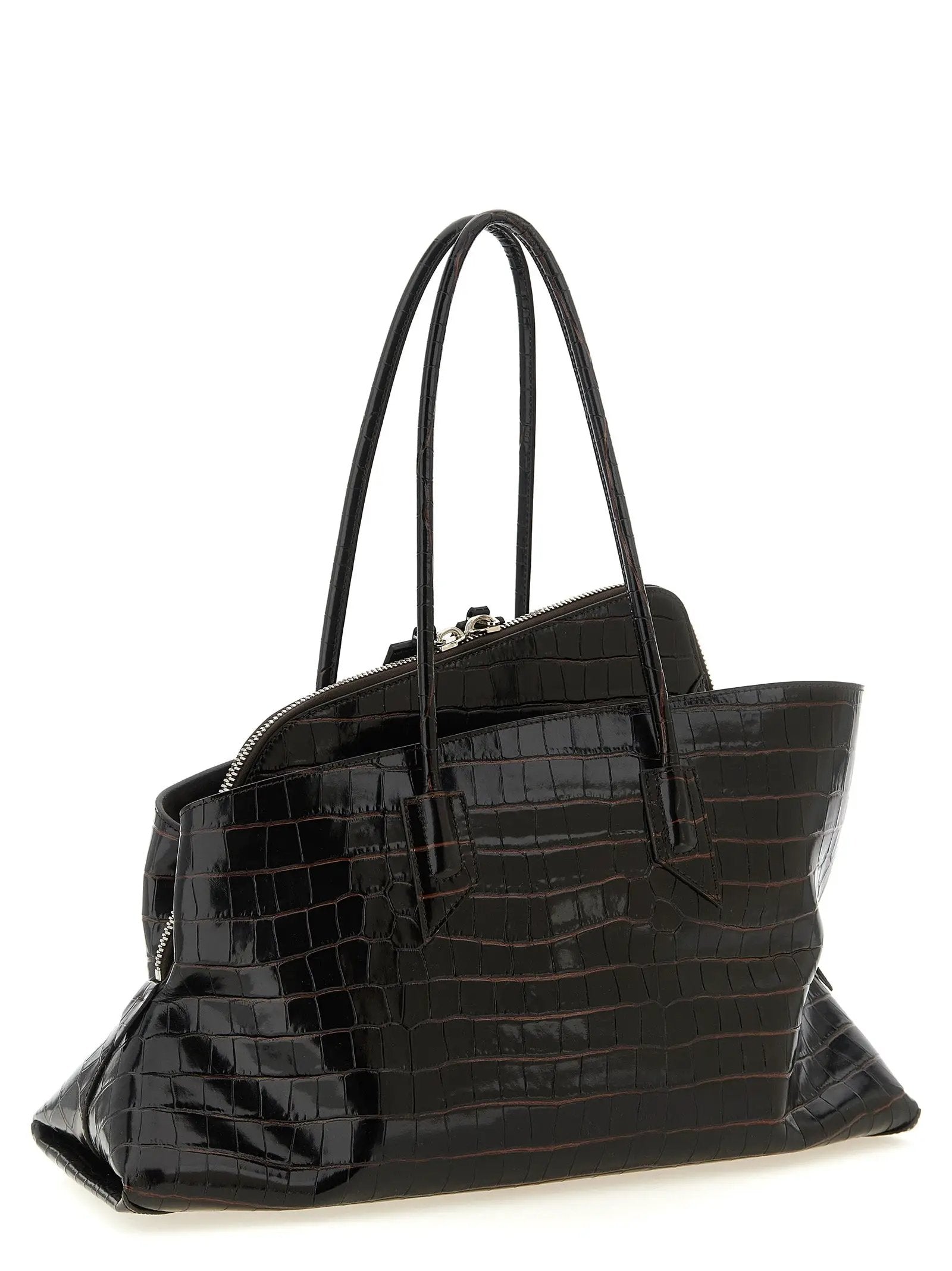 The Attico Brown Bovine Leather Shoulder Bag