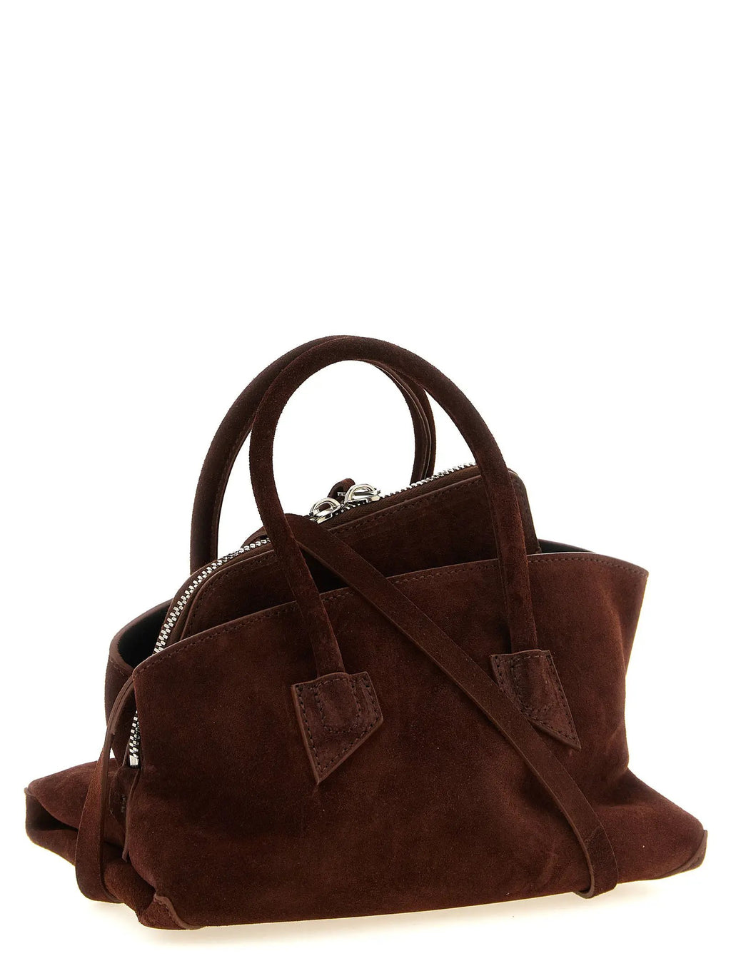 Sac à main The Attico en cuir de bovin marron