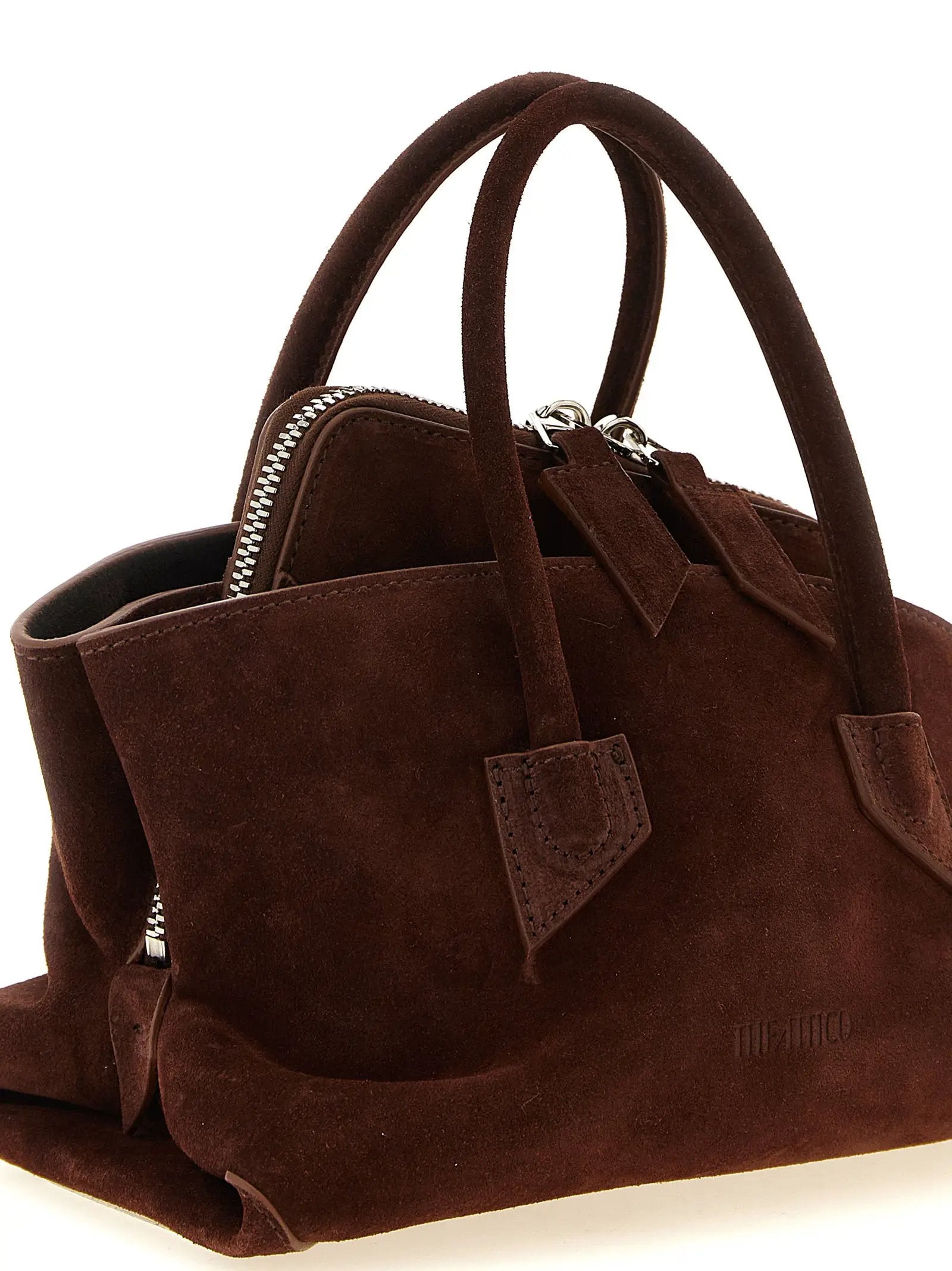 Sac à main The Attico en cuir de bovin marron