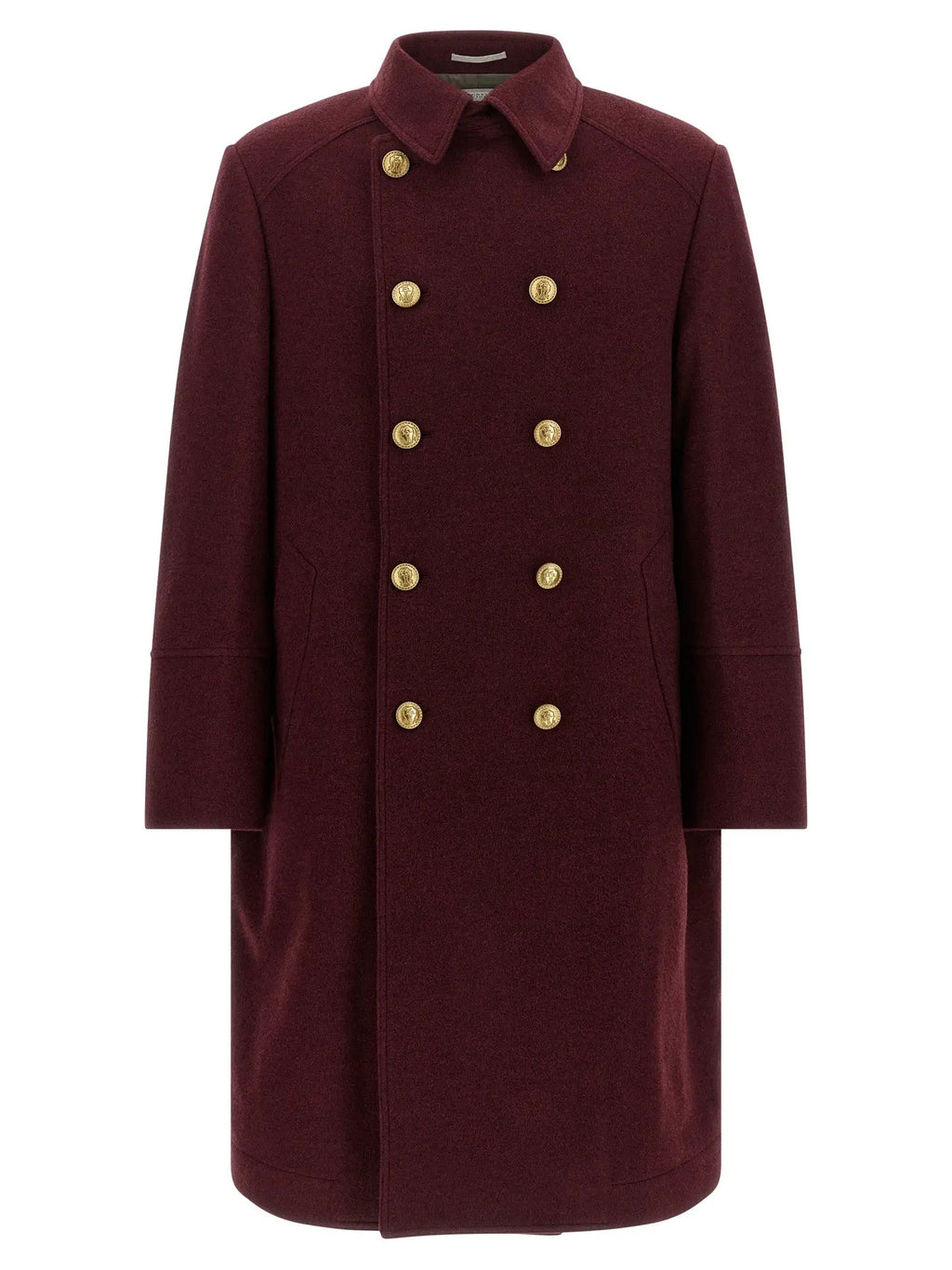 Brunello Cucinelli Bordeaux Cashmere Coat