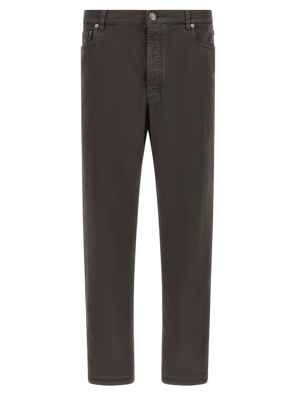 Brunello Cucinelli Brown Cotton Straight-Leg Jeans