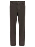 Brunello Cucinelli Brown Cotton Straight-Leg Jeans