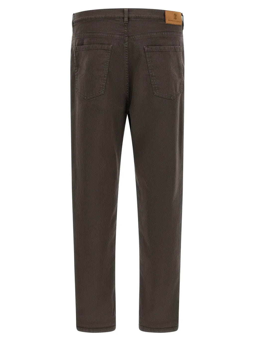 Brunello Cucinelli Brown Cotton Straight-Leg Jeans