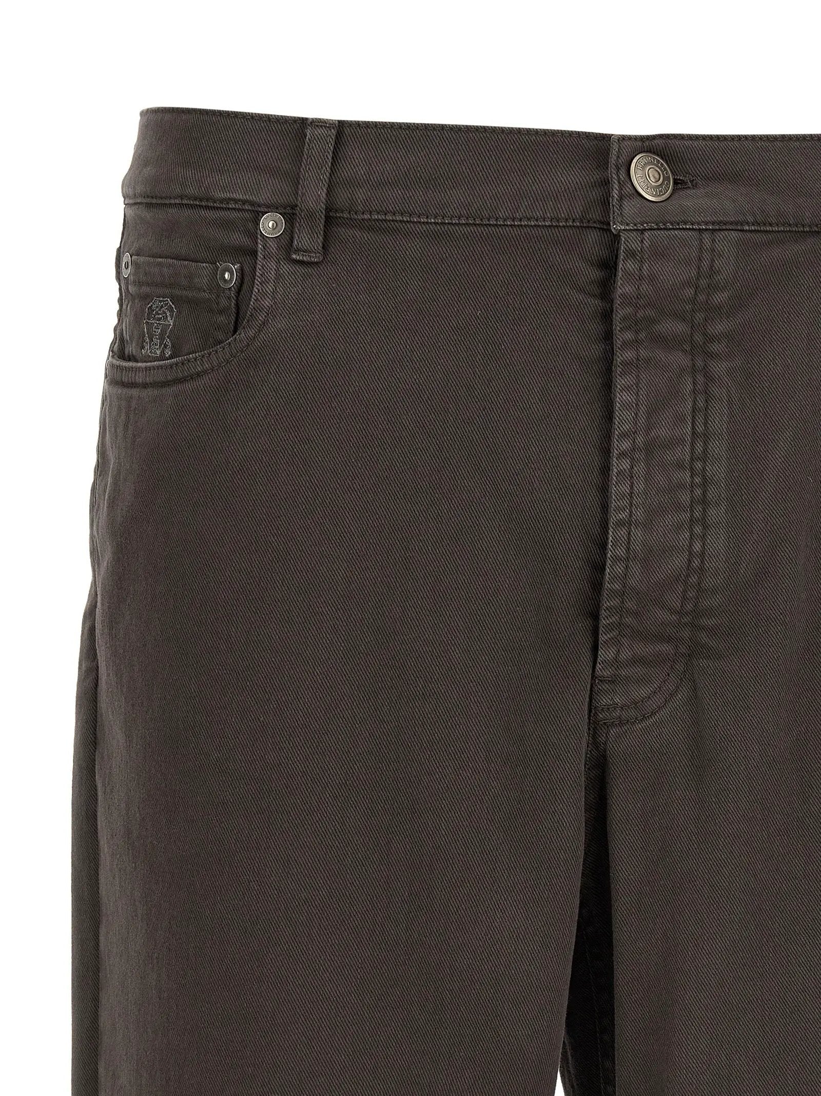 Brunello Cucinelli Brown Cotton Straight-Leg Jeans